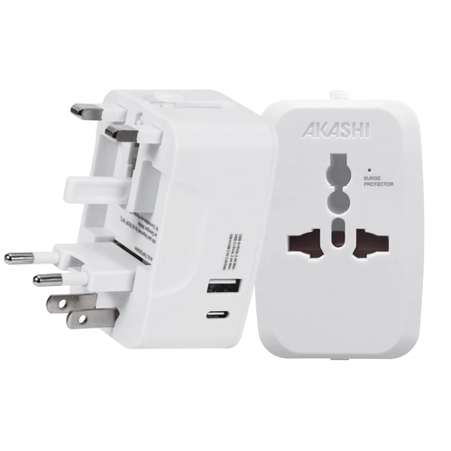 image du produit Adaptateur de voyage avec 2 ports USB - 150 pays