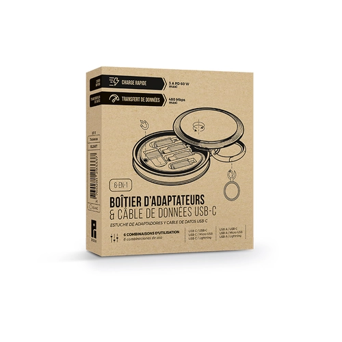 image du produit Boîtier d'adaptateurs et câble de données USB-C