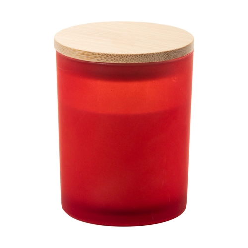 image du produit Bougie en cire végétale dans un verre dépoli avec couvercle bambou