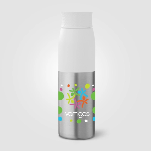 image du produit Bouteille à couvercle à torsion en acier inoxydable recyclé - 650 ml