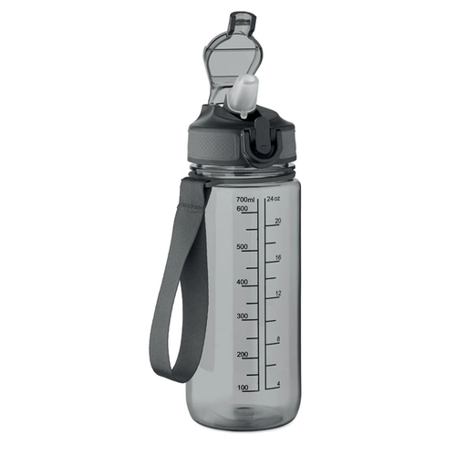 image du produit Bouteille de sport motivante en RPET avec paille intégrée