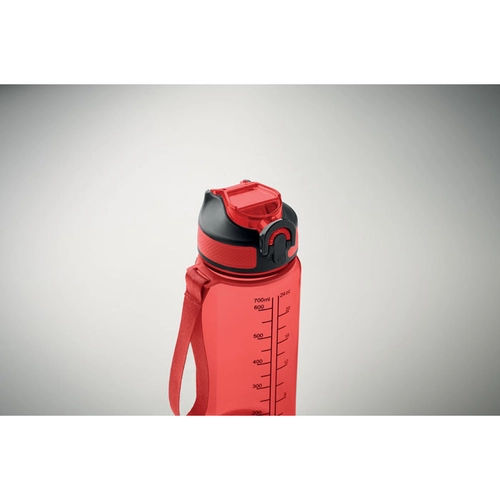 image du produit Bouteille de sport motivante en RPET avec paille intégrée