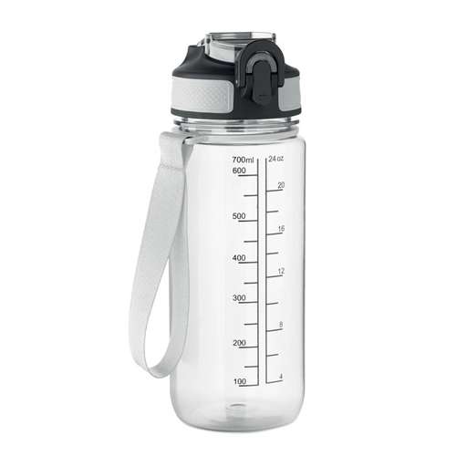 image du produit Bouteille de sport motivante en RPET avec paille intégrée