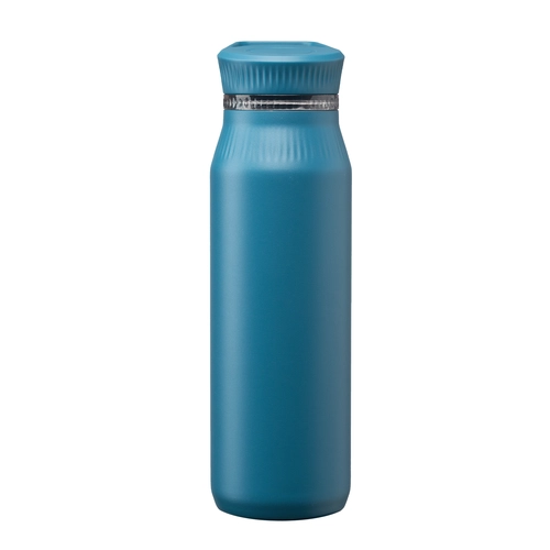 image du produit Bouteille en acier inoxydable avec double couvercle et poignée - 750 ml