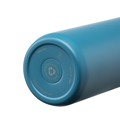 image du produit Bouteille en acier inoxydable avec double couvercle et poignée - 750 ml