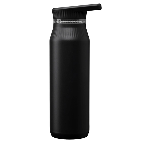 image du produit Bouteille en acier inoxydable avec double couvercle et poignée - 750 ml