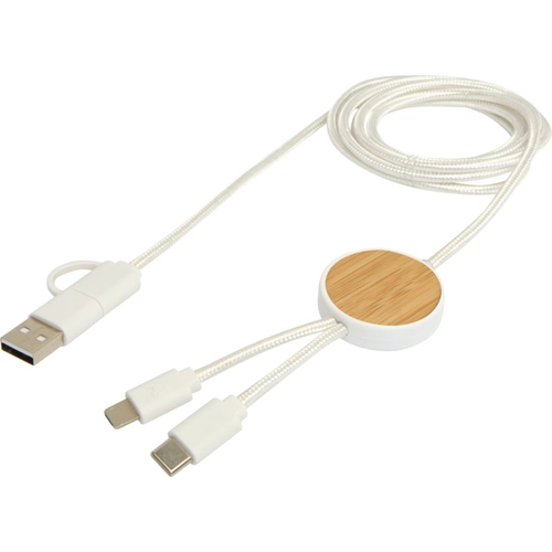 image du produit Câble 5 en 1 en plastique recyclé de 150 cm - charge rapide de 27 W