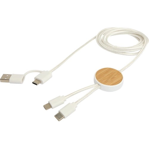 image du produit Câble 5 en 1 en plastique recyclé de 150 cm - charge rapide de 27 W
