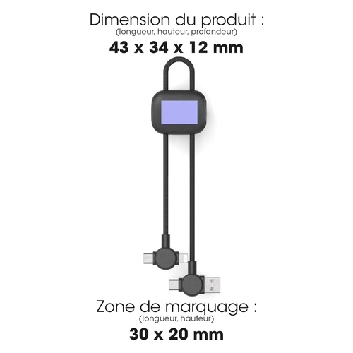 image du produit Câble court 18 cm à charge ultra-rapide 60W avec transfert de données