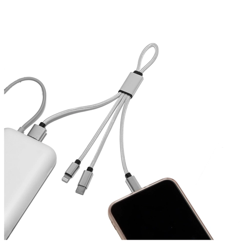 image du produit Câble court 4 en 1 charge rapide 20W silver - longueur 18 cm