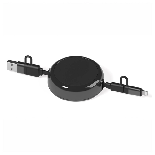 image du produit Câble dérouleur 4 en 1 charge rapide 20W en matériaux recyclés noir