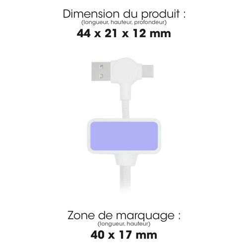 image du produit Câble magnétique 100W avec transfert de données rapide 4 en 1  blanc