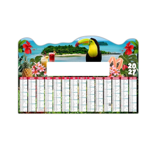 image du produit Calendrier bancaire publicitaire découpé ou non thème vacances tropiques