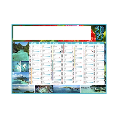 image du produit Calendrier bancaire publicitaire îles paradisiaques