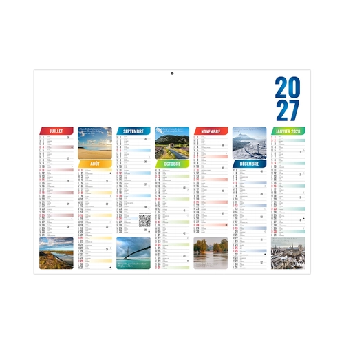 image du produit Calendrier bancaire publicitaire illustré sur la France
