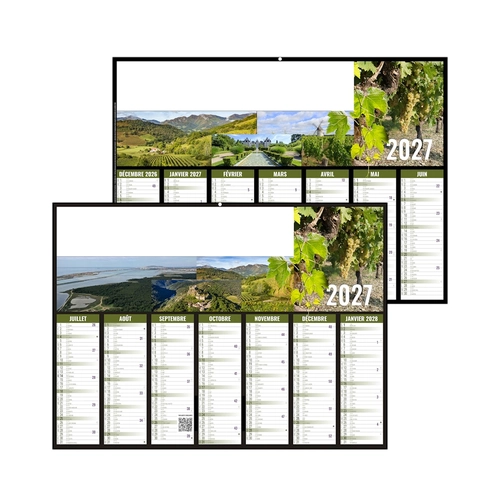 image du produit Calendrier bancaire publicitaire proposé sur le thème du vin