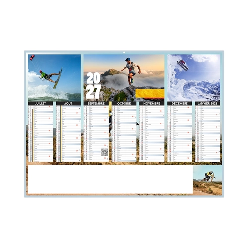 image du produit Calendrier bancaire publicitaire thème sport extrême - personnalisable à vos visuels