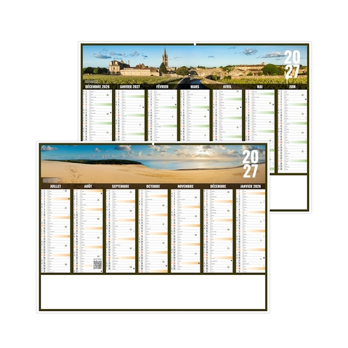 image du produit Calendrier bancaire publicitaire vues panoramiques Nouvelle Aquitaine