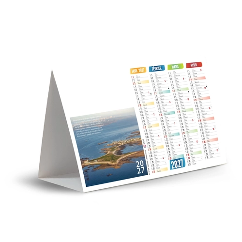 image du produit Calendrier chevalet publicitaire de comptoir tryptique îles de Bretagne
