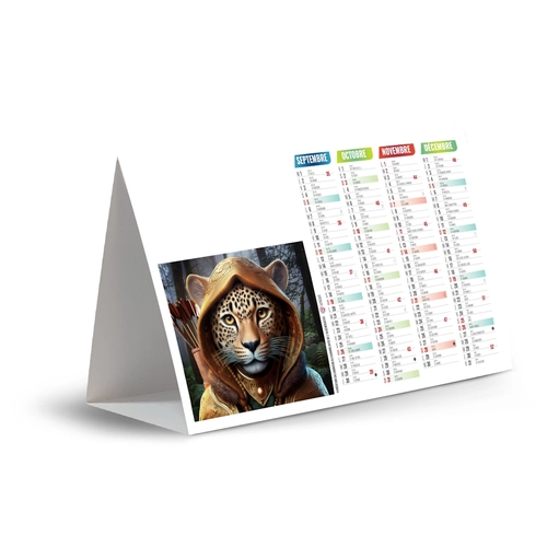 image du produit Calendrier chevalet publicitaire de comptoir tryptique Pop'art