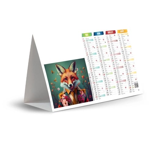 image du produit Calendrier chevalet publicitaire de comptoir tryptique Pop'art