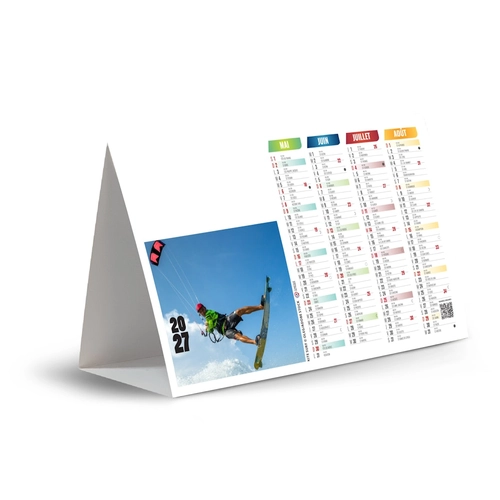 image du produit Calendrier chevalet publicitaire de comptoir tryptique Sports Extrêmes