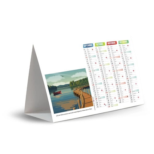 image du produit Calendrier chevalet publicitaire de comptoir tryptique Touristique Français
