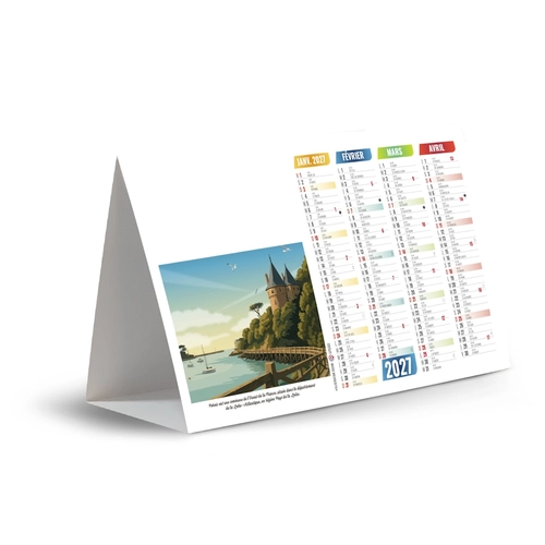 image du produit Calendrier chevalet publicitaire de comptoir tryptique Touristique Français