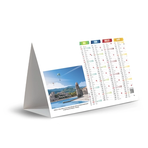 image du produit Calendrier chevalet publicitaire de comptoir tryptique Touristique Français