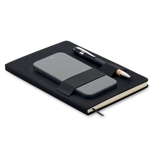 image du produit Carnet A5 en feutre RPET 600D à couverture rigide