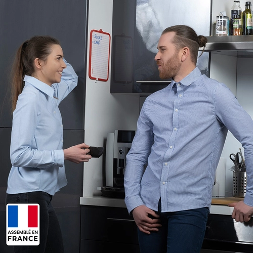 image du produit Chemise à rayure Homme coupée et confectionnée en France 100% coton