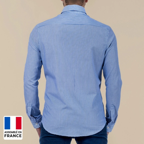 image du produit Chemise à rayure Homme coupée et confectionnée en France 100% coton