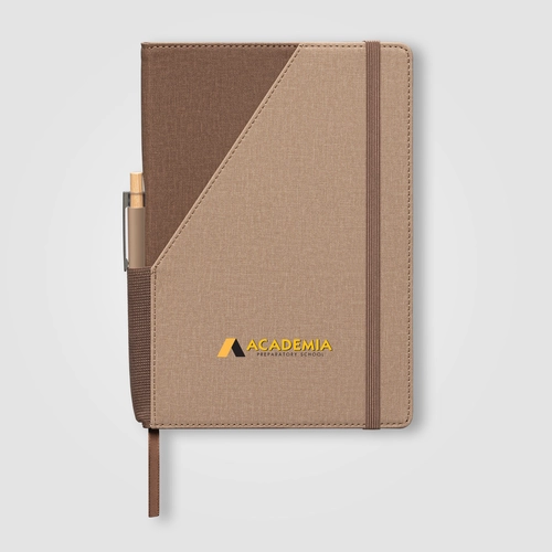 image du produit Ensemble carnet rechargeable en PU recyclé bicolore avec stylo – A5