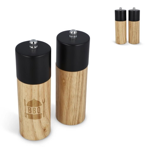 image du produit Ensemble de moulins à sel et à poivre en bois