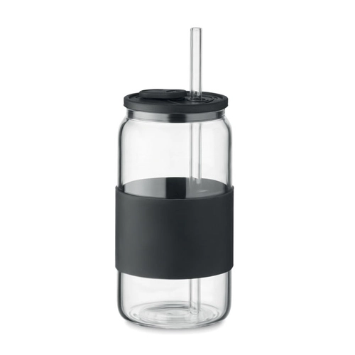 image du produit Gobelet en verre borosilicate de haute qualité avec paille 550 ml
