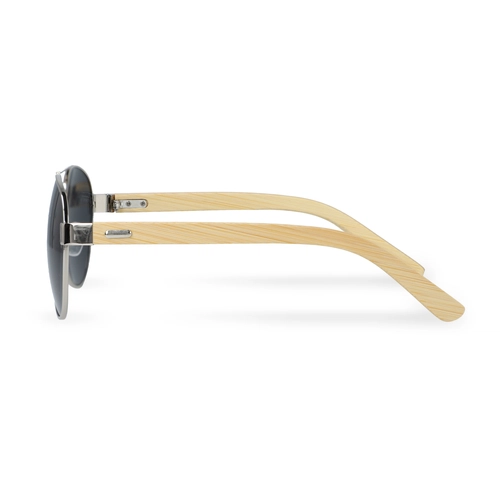 image du produit Lunettes de soleil aviateur avec branches en bambou
