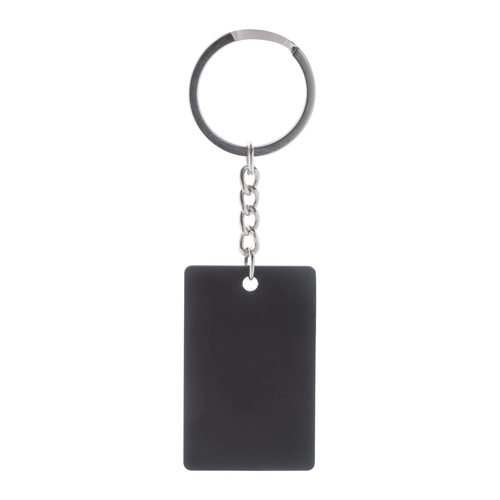 image du produit Porte-clés en acier inoxydable recyclé en forme rectangulaire
