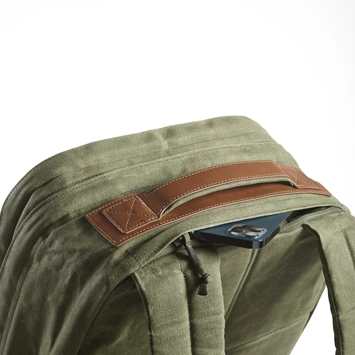 image du produit Sac à dos en coton recyclé 27l avec revêtement cire - compartiment pour ordinateur