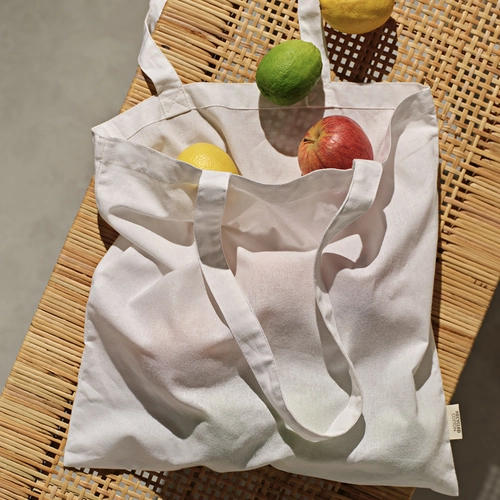 image du produit Sac shopping en coton recyclé et RPET avec soufflet - Totebag 180g/m2 aux couleurs vives
