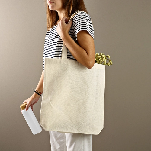 image du produit Sac shopping en coton recyclé et RPET - Totebag 140g/m2 naturel