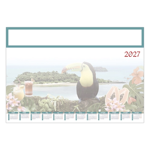 image du produit Sous-main publicitaire avec calendrier thème exotisme