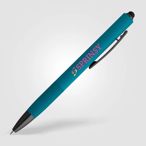 image du produit Stylo à bille en aluminium recyclé - mécanisme à bouton-poussoir et stylet