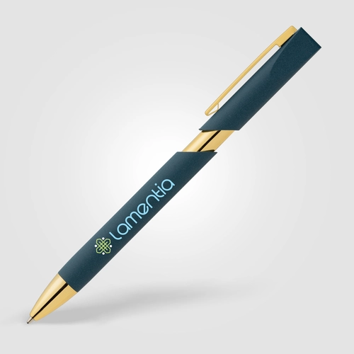 image du produit Stylo avec finitions dorées en plastique recyclé