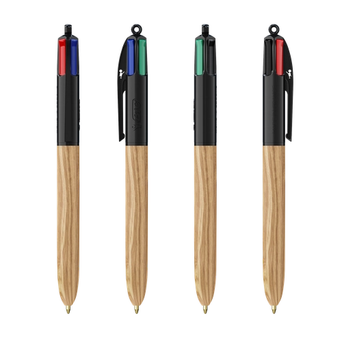 image du produit Stylo BIC® 4 Couleurs Wood Style