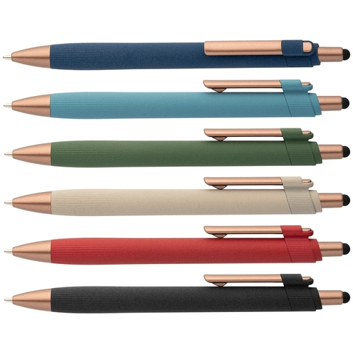 image du produit Stylo bille stylet - plastique recyclé - finition bronze