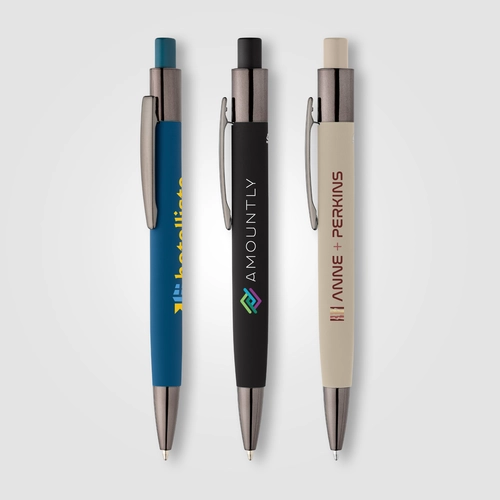 image du produit Stylo en aluminium recyclé avec corps soft-touch