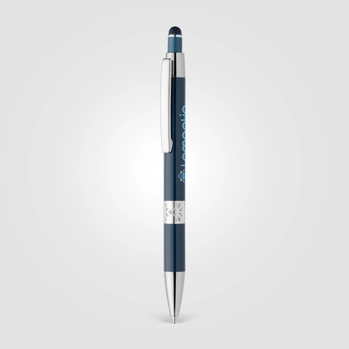 image du produit Stylo en aluminium recyclé avec finition chromée et stylet