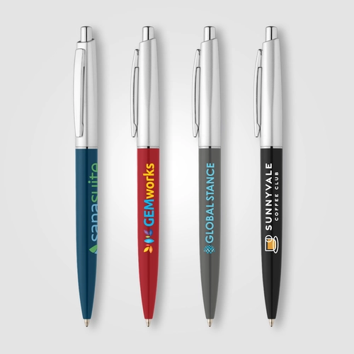 image du produit Stylo en plastique recyclé avec finition chromée