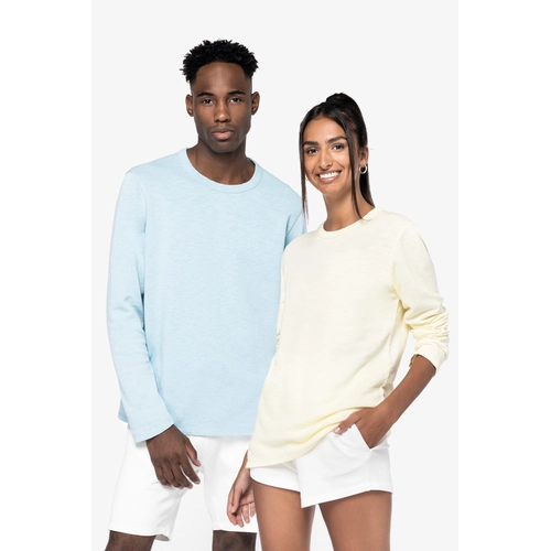 image du produit Sweat-shirt écoresponsable à col rond délavé unisexe - Fabrication Europe