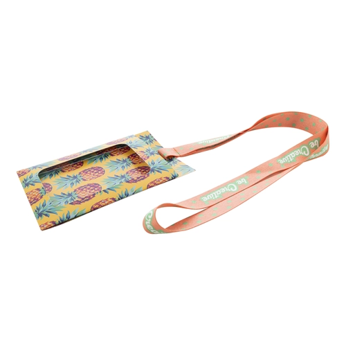 image du produit Tour de cou RPET avec porte-badge en papier imprimé en quadri